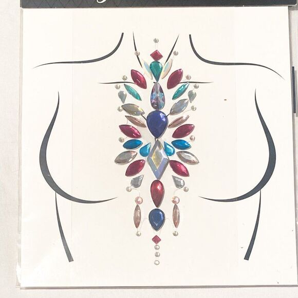 𝅺multicolor body gems and jewels rave festival - Picture 1 of 2